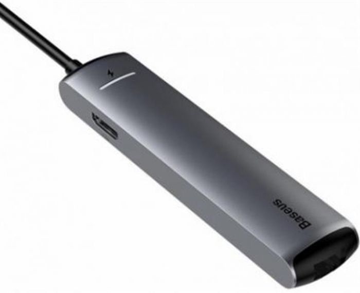 Концентратор USB-C Baseus Mechanical Eye 6 in 1 Smart Grey (CAHUB-J0G)