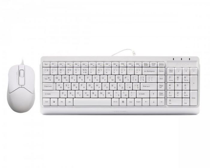 Комплект (клавіатура, мишка) A4Tech F1512 White USB