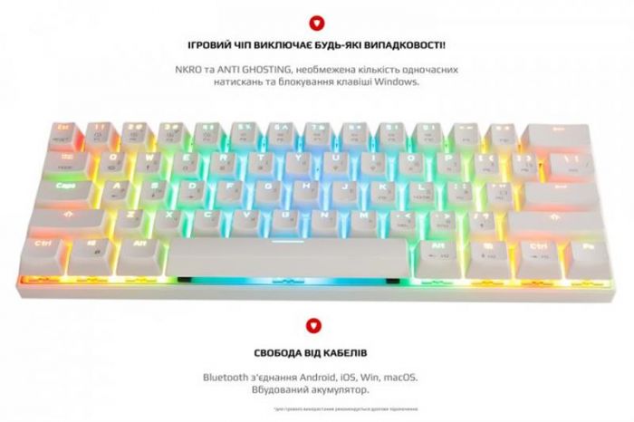 Клавіатура Motospeed CK62 Outemu Red White (mtck62wmr) 