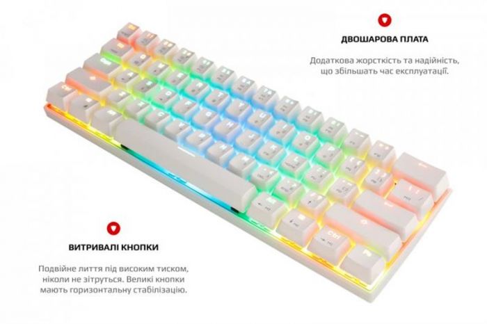 Клавіатура Motospeed CK62 Outemu Red White (mtck62wmr) 