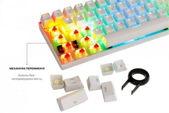 Клавіатура Motospeed CK62 Outemu Red (mtck62wmr) White USB