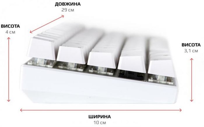 Клавіатура Motospeed CK62 Outemu Red (mtck62wmr) White USB