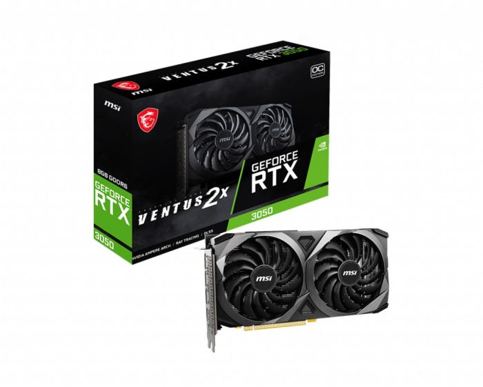 Відеокарта GF RTX 3050 8GB GDDR6 Ventus 2X OC MSI (GeForce RTX 3050 VENTUS 2X 8G OC)