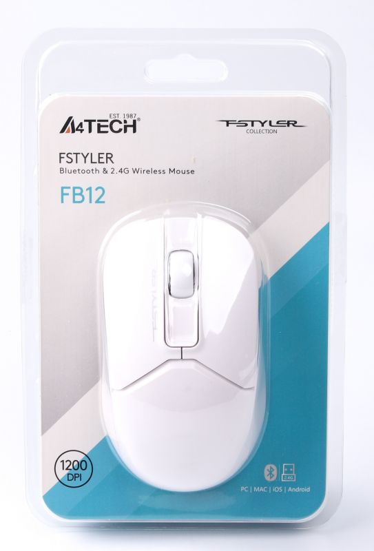 Мишка бездротова A4Tech FB12 White USB