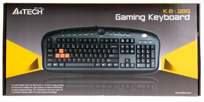Клавіатура A4Tech KB-28G Ukr Black USB