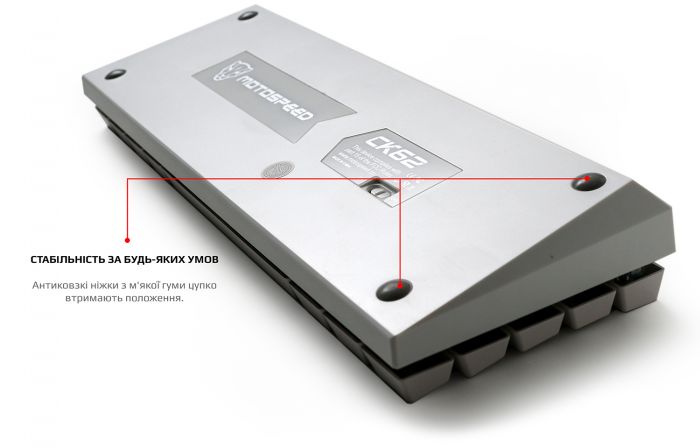 Клавіатура бездротова Motospeed CK62 Outemu Blue Ukr (mtck62wmb) White USB/Bluetooth