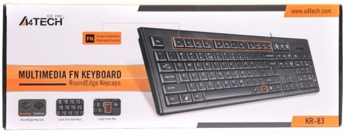Клавiатура A4tech KR-83 Black USB
