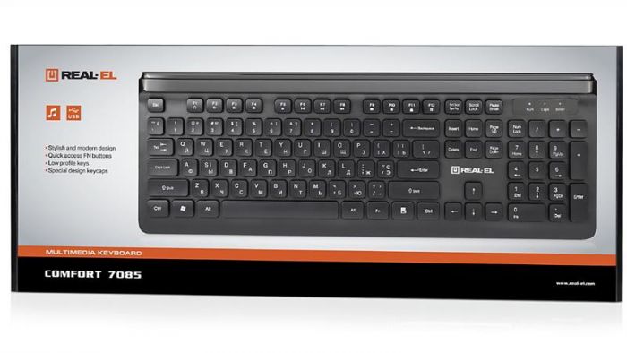 Клавіатура REAL-EL Comfort 7085 Ukr Black USB