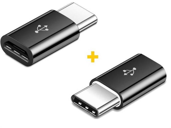 Адаптер XoKo AC-014 MicroUSB - Type-C Black 2шт. (XK-AC014-BK2)