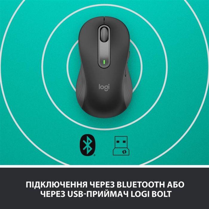 Мишка бездротова Logitech Signature M650 L LEFT Graphite (910-006239)