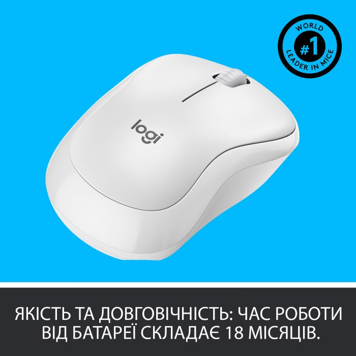 Мишка бездротова Logitech M220 Silent White (910-006128)