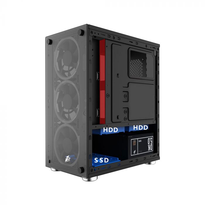 Корпус 1stPlayer X2-3B1 Black без БЖ