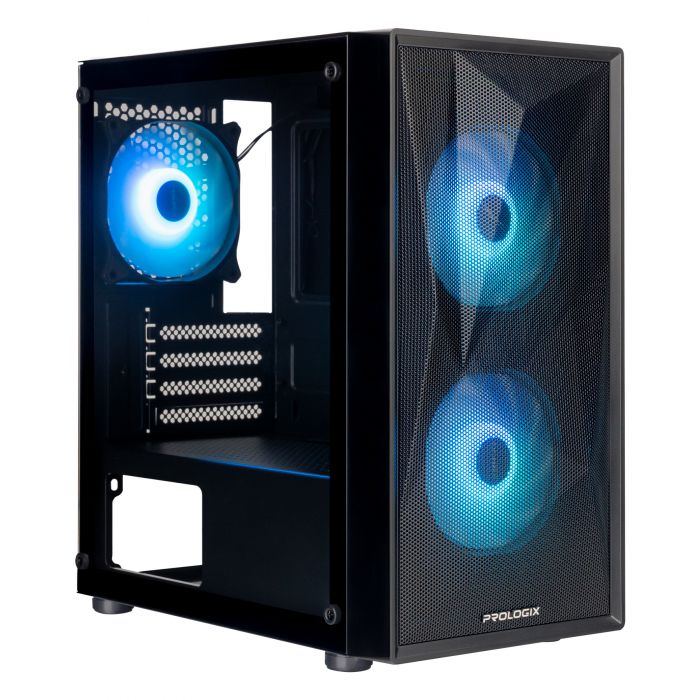 Корпус Prologix E102 Tempered Glass&Mesh Black