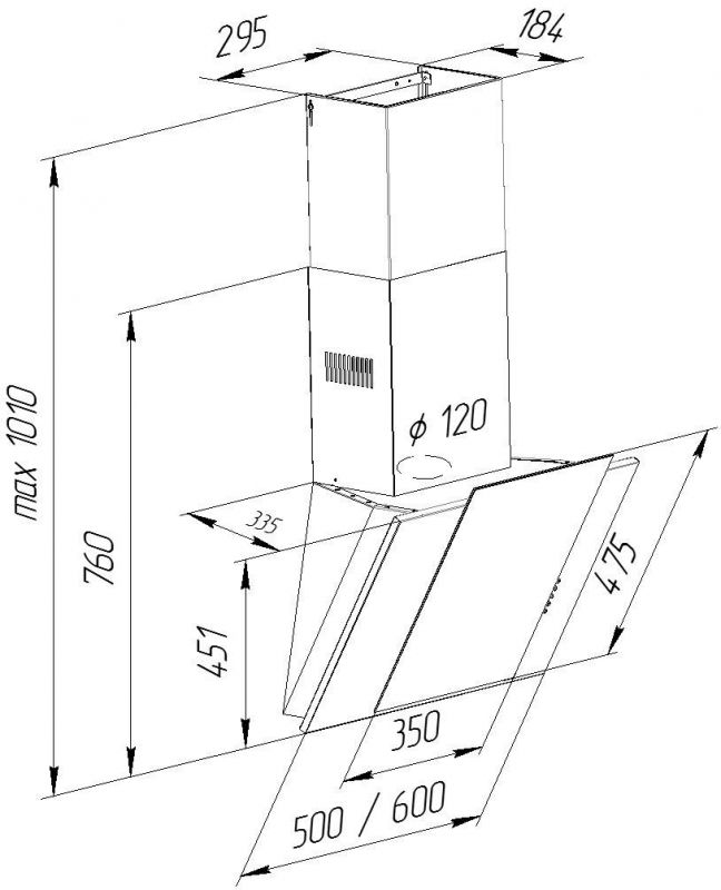Витяжка Pyramida NR-MV 60 M BL