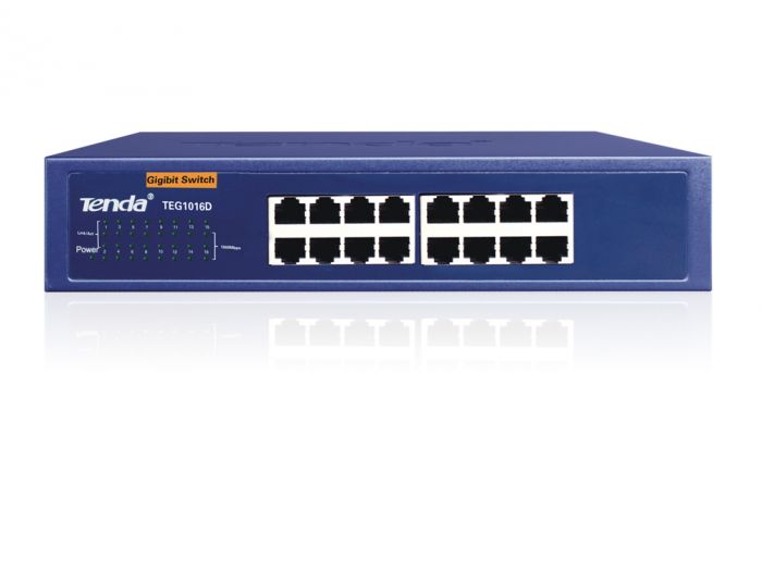Комутатор TENDA TEG1016D 16port 10/100/1000BaseT 11 metal case