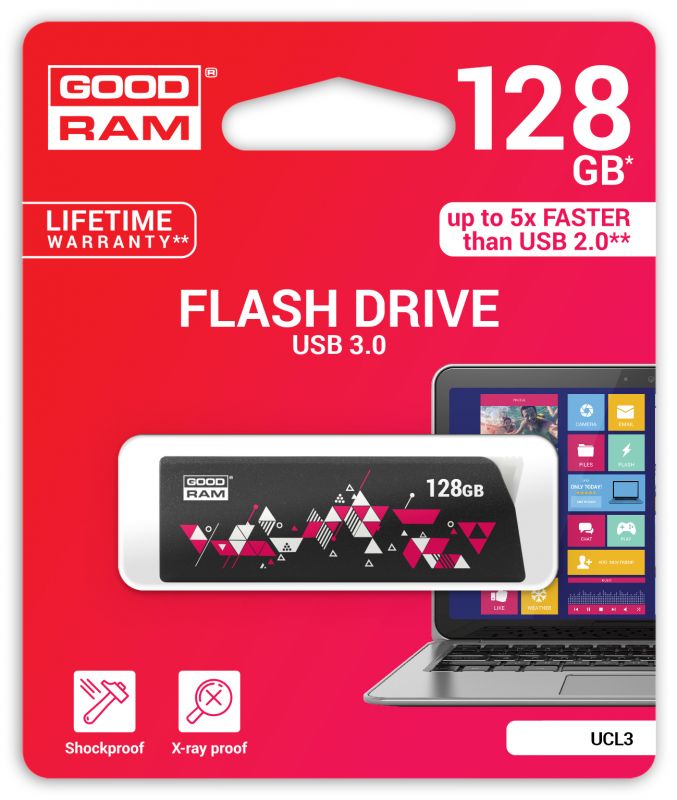 Флеш-накопичувач USB3.0 128GB GOODRAM UCL3 (Cl!ck) Black (UCL3-1280K0R11)