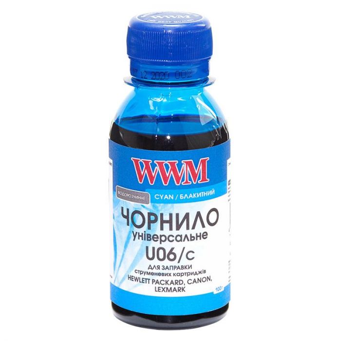Чорнило WWM Canon/HP/Lexmark Universal Cyan (U06/C-2) 100г