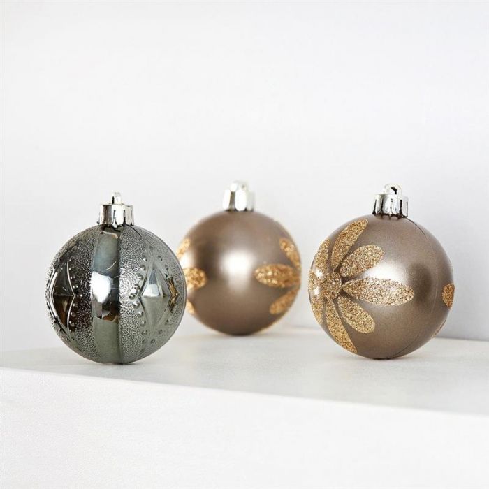 Набір ялинкових куль ColorWay (CW-MCB624ZINK) Merry Christmas mix, 6см, Zink, 24шт