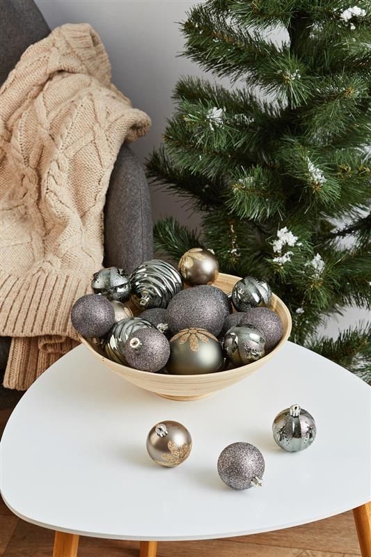 Набір ялинкових куль ColorWay (CW-MCB624ZINK) Merry Christmas mix, 6см, Zink, 24шт