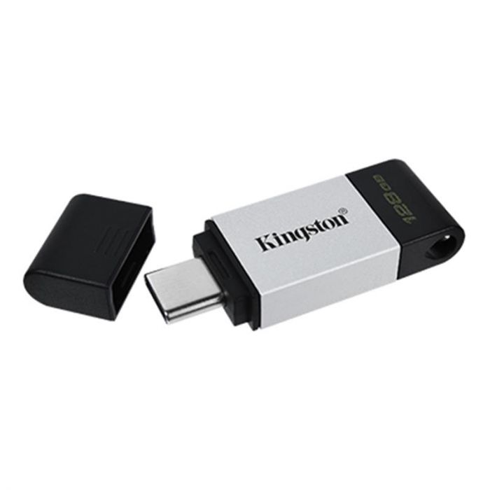 Флеш-накопичувач USB3.2 128GB Type-C Kingston DataTraveler 80 Grey/Black (DT80/128GB)