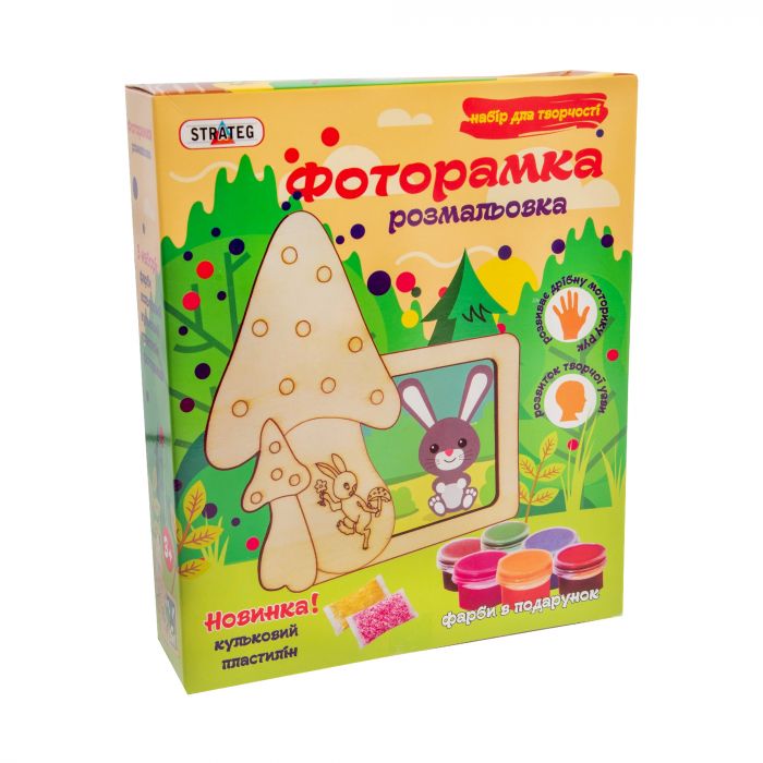 Набір для творчості Strateg Фоторамка-розмальовка із дерева Грибочок (8007)