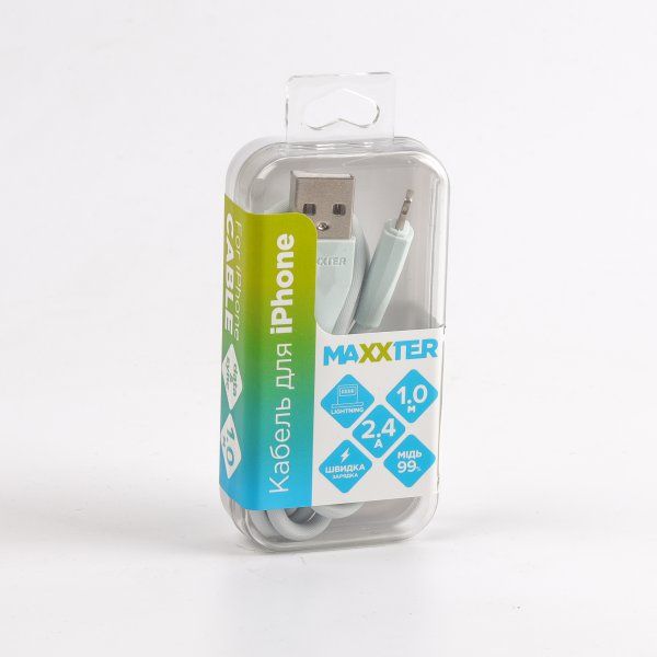 Кабель Maxxter USB 2.0 — Lightning 1 м (UB-L-USB-01MG)