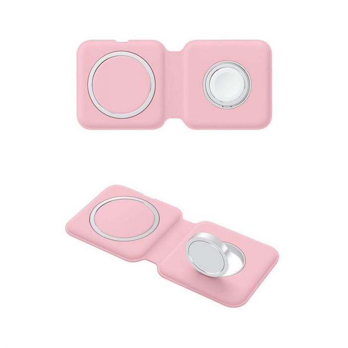 Бездротовий зарядний пристрій ColorWay MagSafe Duo Charger 15W for iPhone Pink (CW-CHW32Q-P)