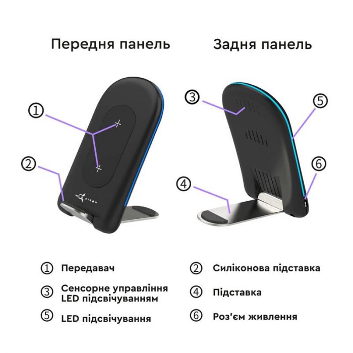 Бездротовий зарядний пристрій AirOn AirCharge (6126755803216)