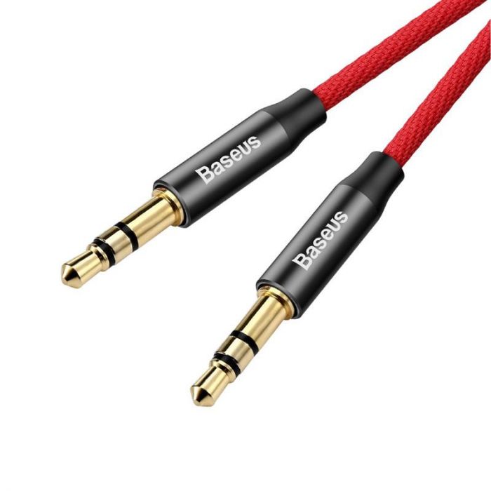 Аудіо-кабель Baseus (CAM30-C91) Yiven M30 3.5мм-M/3.5 мм-M, 1.5м, Red/Black