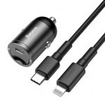 Автомобільний зарядний пристрій Baseus Tiny Star Mini PPS (1USB, 3A) 18W Gray (TZVCHX-0G) + кабель USB-C
