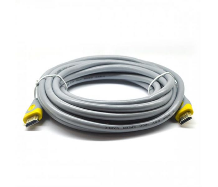 Кабель Merlion (YT-HDMI(M)/(M)HSV2.0-10m/10125) HDMI-HDMI, 10м, Grey/Yellow, пакет