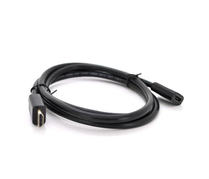 Кабель-подовжувач Merlion HDMI - HDMI, M/F, 1 м, чорний (HF-1/03547) пакет 