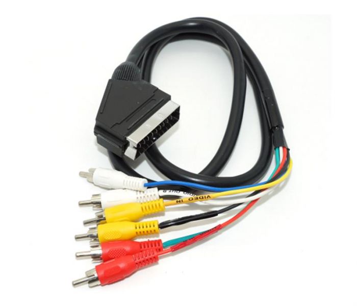 Кабель Merlion (TT-SCART (M)-6RCA (M)-1.5/00024) SCART-6RCA, 1.5м, Black