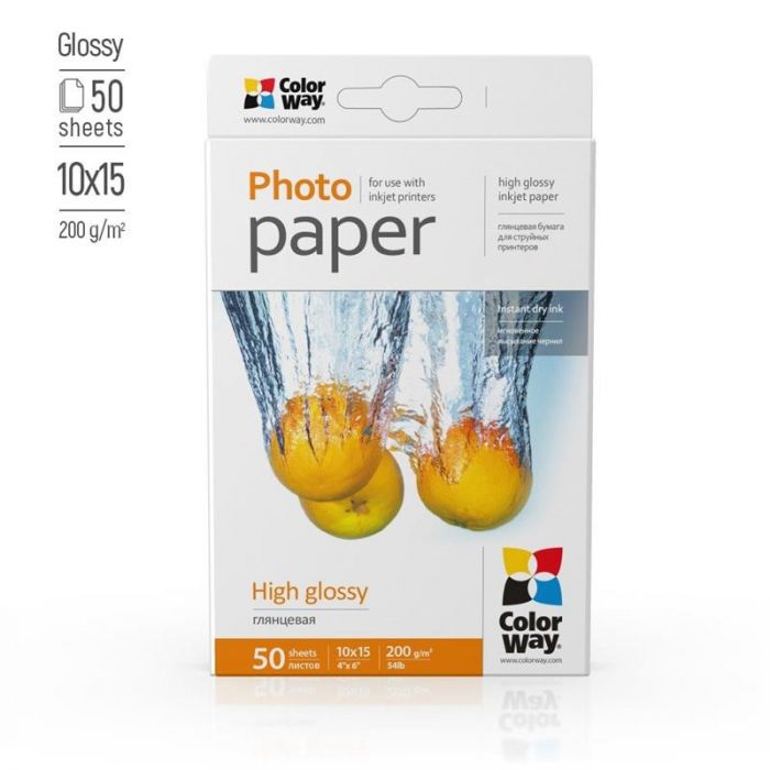 Фотопапiр CW глянсовий 200г/м2 10х15см 50арк. (PG2000504R)
