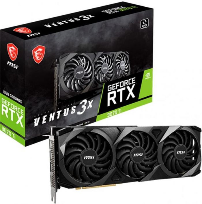 Відеокарта GF RTX 3070 Ti 8GB GDDR6X Ventus 3X OC MSI (GeForce RTX 3070 Ti VENTUS 3X 8G OC)