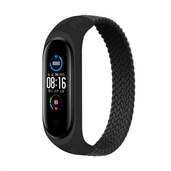 Ремінець BeCover Elastic Nylon Style для Xiaomi Mi Smart Band 5/Mi Smart Band 6 Size S Black (706145)