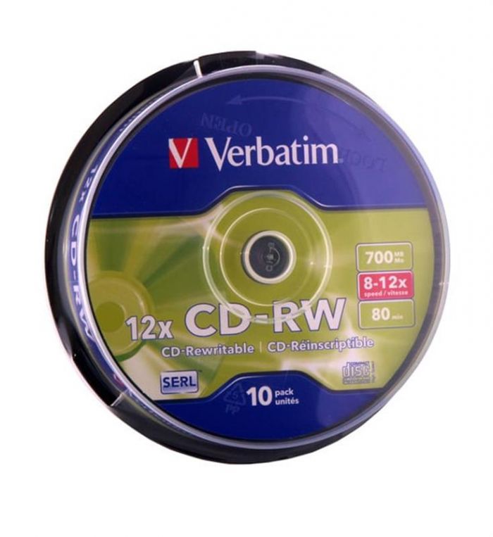 CD-RW Verbatim (43480) 700MB 12x Cake, 10шт 