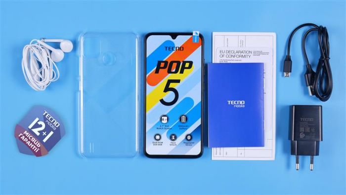 Смартфон Tecno Pop 5 (BD2p) 2/32GB Dual Sim Ice Blue (4895180768354)