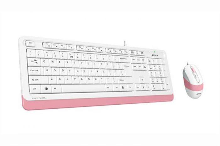 Комплект (клавіатура, мишка) A4Tech F1010 White/Pink USB