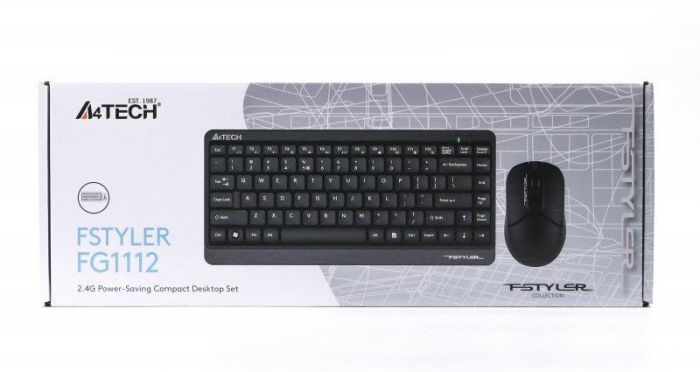 Комплект (клавіатура, мишка) бездротовий A4Tech FG1112 Black USB