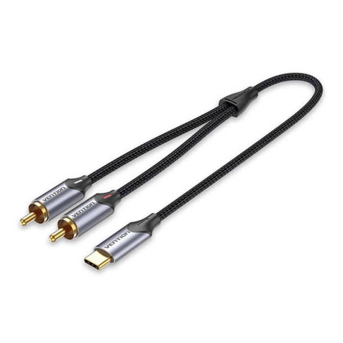 Кабель Vention USB Type-C - 2хRCA (M/M), 2 м, Black (BGUHH)