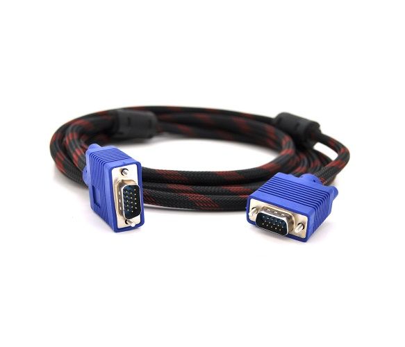 Кабель Merlion (YT-VGA(M)/(M)3+4NY-1.5m/06935) VGA-VGA, 1.5м, Black/Red, конектор Blue, пакет