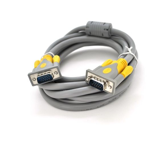 Кабель Merlion (YT-VGA(M)/(M)3+6GR-3m/07417) VGA-VGA, 3м, Gray/Yellow, пакет