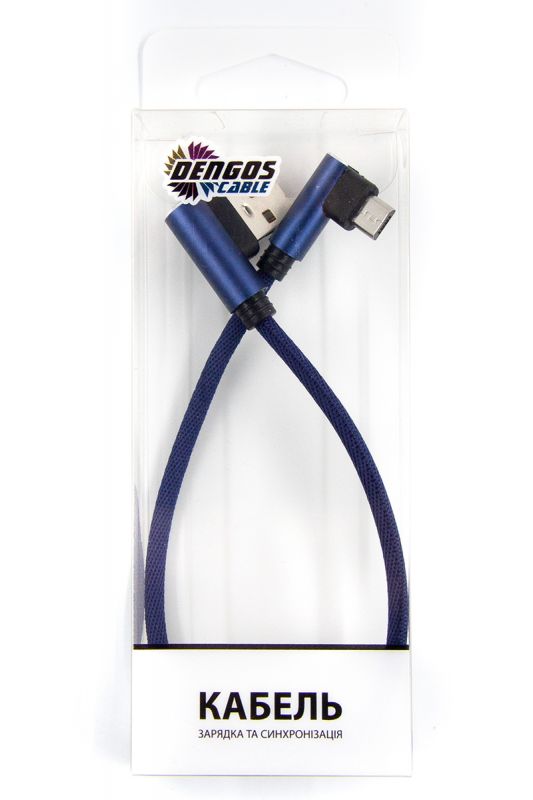 Кабель Dengos USB-microUSB 0.25м Blue (NTK-M-UG-SHRT-SET-BLUE)