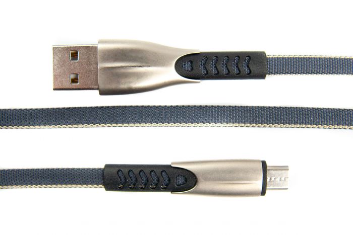 Кабель Dengos USB-microUSB 0.25м Grey (PLS-M-SHRT-PLSK-GREY)
