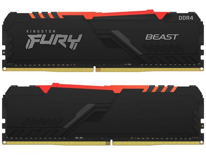 Модуль пам`яті DDR4 2x8GB/2666 Kingston Fury Beast RGB (KF426C16BBAK2/16)