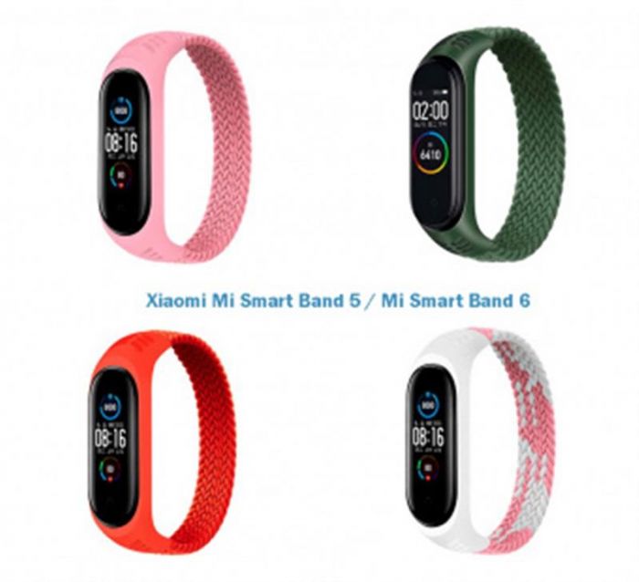 Ремінець BeCover Elastic Nylon Style для Xiaomi Mi Smart Band 5/Mi Smart Band 6 Size M Girl 4шт (706498)