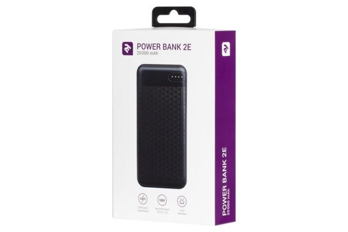 Універсальна мобільна батарея 2E 20000mAh Black (2E-PB2004-BLACK)