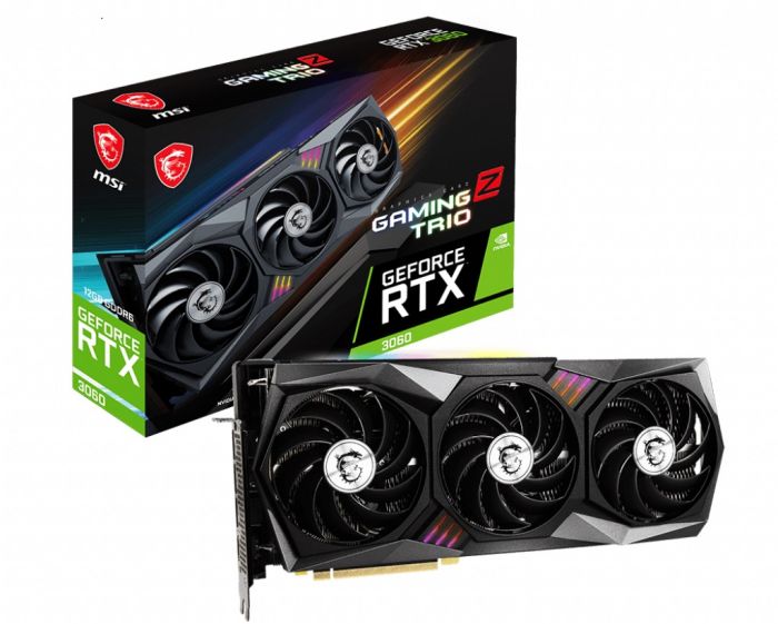 Відеокарта GF RTX 3060 12GB GDDR6 Gaming Z Trio MSI (GeForce RTX 3060 GAMING Z TRIO 12G)