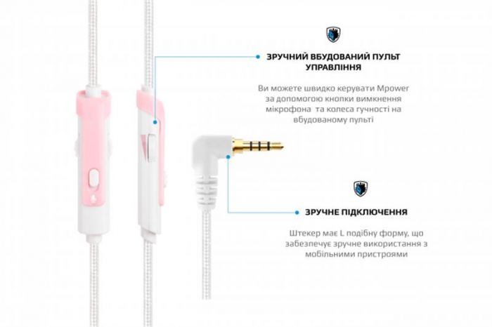 Гарнітура Sades SA-723 Mpower Pink/White (sa723pnj)